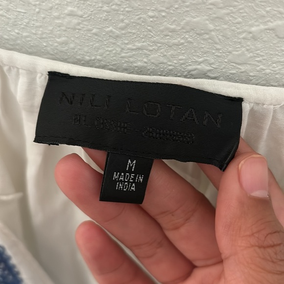 Nili Lotan blue and white embroidered top - Picture 2 of 5